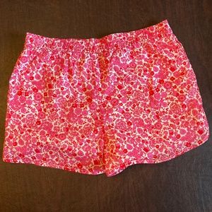 Vineyard Vines Hot Pink Floral Elastic Waist Lined girls shorts Size Large